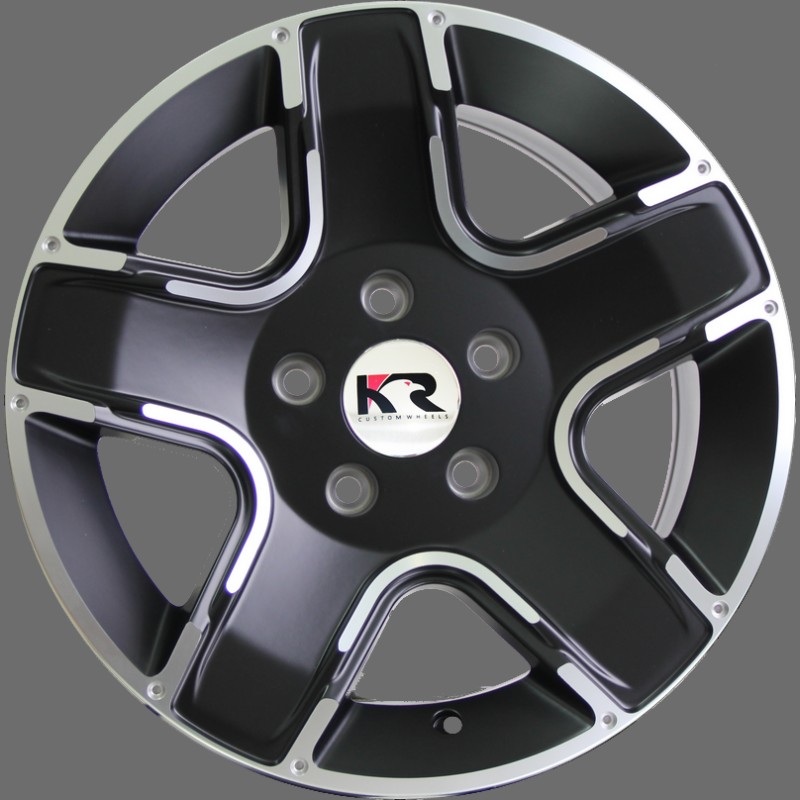 FA100 (5 Medida Radial 16" Medida Distribución 7.0 Agujeros 5 PCD 120 Diamantada y negra satinada